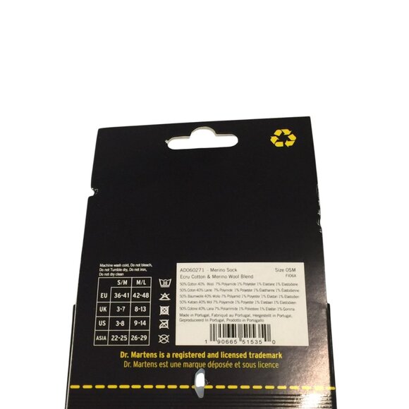 Dr Martens Airwair S/M 3-8 Merino Wool Blend Gray Marled Crew Socks - Picture 4 of 4